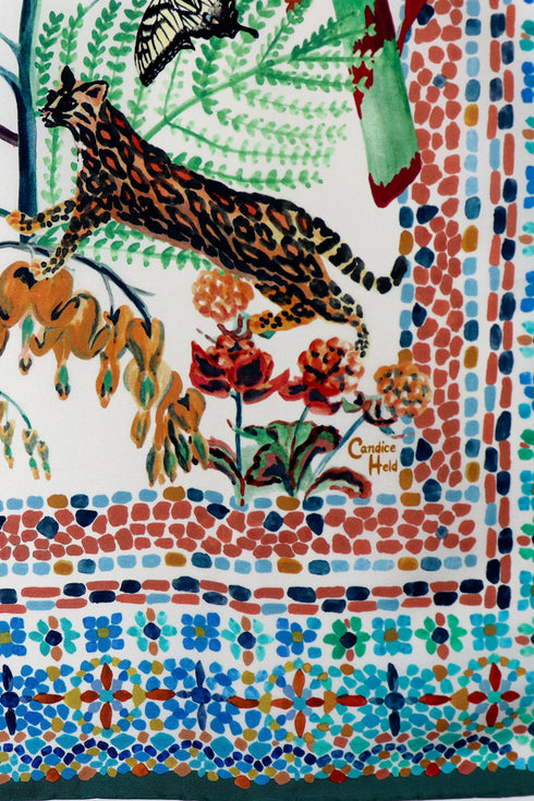 Carré Soie "Flore et Faune"